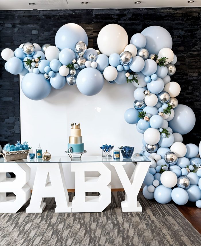 baby blue dreams balon konsept seti