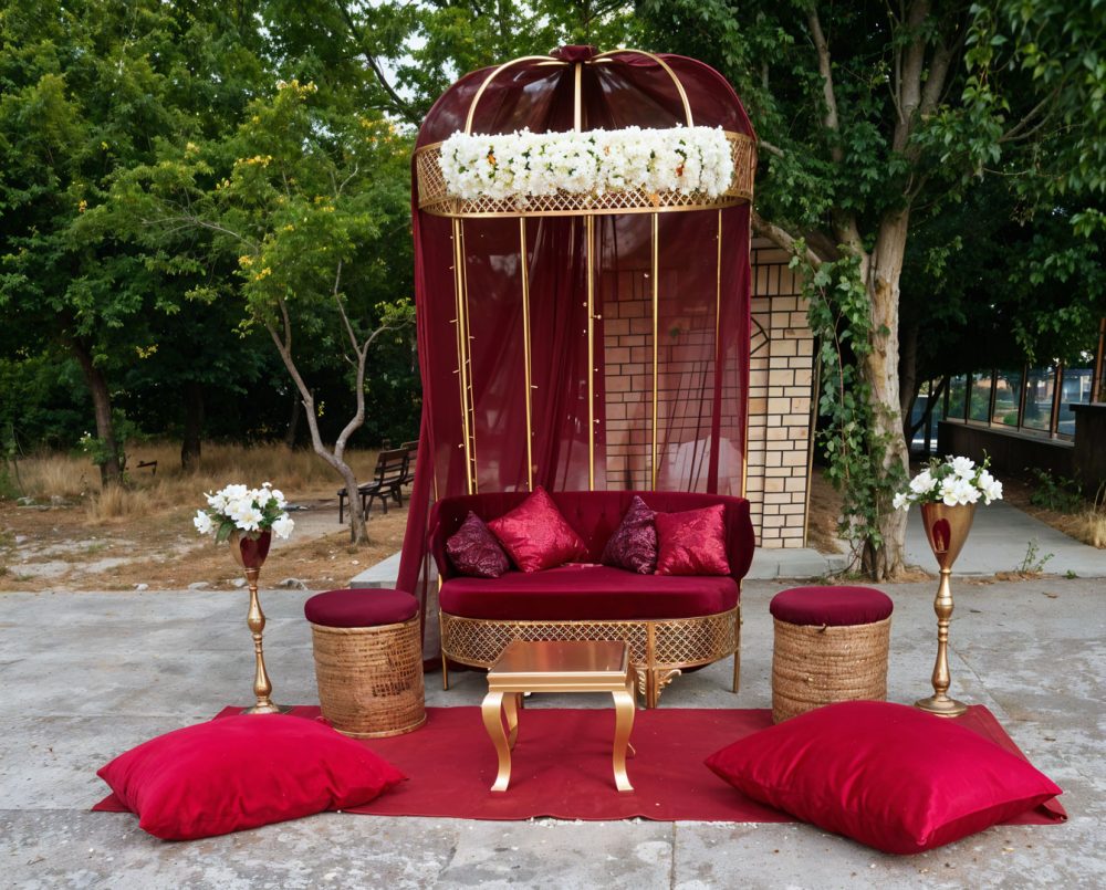 burgundy royal cage set